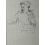 Villa Fabbricotti 2-VI-55, pencil sketch of a boy, signed.