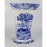 A Spode vase, blue and white.