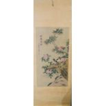 A Chinese scroll, depicting floral group.