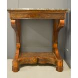 A 19th century Regency period console table with a marble top.