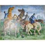 Terri (20th century) oil on board depicting horses, signed lower left, dated '89, 52 by 66cm.