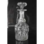 A Georgian cut glass decanter.