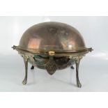 A silver plated tureen on stand.