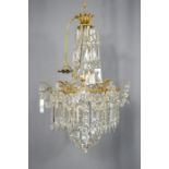 A 1930s crystal chandelier.