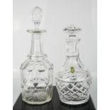 Two cut crystal decanters.