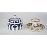 A Royal Crown Derby sugar bowl and cover, and a Minton cup and saucer.