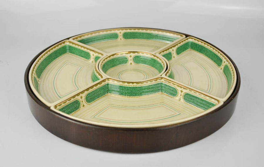 A Booths China Hors D'oeuvres set with tray, pattern 5300.