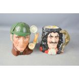 Royal Doulton character jugs: The Sleuth D6631, Captain Hook D6947 with certificate.