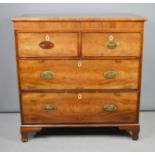 A 19th century chest of drawers, two short over two long drawers. Height 93cms, width 91cms, depth