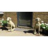 A pair of reconstituted stone Pointer dogs, 73cm high.