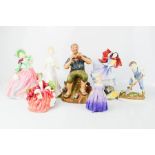 A group of five Royal Doulton figures, including HN3257 Sophie, HN1908 Lydia, HN1370 Marie, 1939