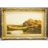 Daniel Sherrin (19th century): landscape, oil on canvas. 74cms x 125cms
