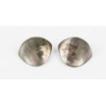 A pair of Georg Jensen of Denmark sterling silver clip on earrings, stamped with makers mark.
