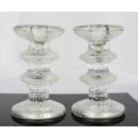 A pair of Whitefriars style candlesticks.