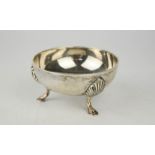 A silver bowl raised on the feet, London 1967, 3.07toz.