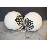 A pair of retro spherical speakers.