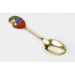 A Michelsen of Copenhagen Danish silver spoon enamelled with mother and child, embossed Jul 1986,