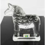 A Swedish Dalecarlia crystal horse, made by Lindshammar, boxed.