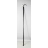 A silver and ebonised walking cane, initialled FJA, 1905.