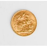 A full gold sovereign 1910 Edward VII.