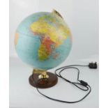 A globe table lamp.