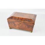 A 19th century rosewood box, with gilt ball feet, 11 by 21 by 16cm.