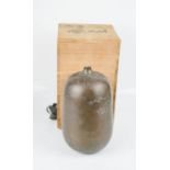 A Japanese bronze vase, gourd shaped, signed to the base by the artist, dated 1972, with original