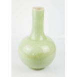 A Chinese celadon bottle vase, 30cm high.