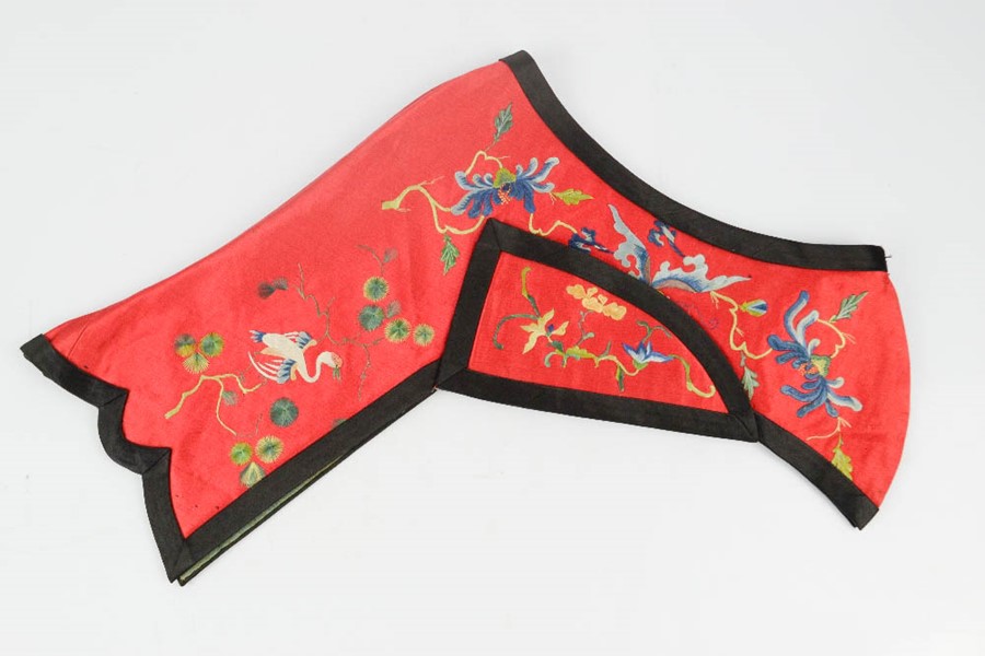 A 19th century finely embroidered Chinese lady's silk hat, circa 1875, in satin stitch with tiny