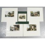 A group of four Thomas Allom (1804-72) hand tinted prints, depicting the stages of silk processing