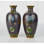 A pair of small cloisonne vases.