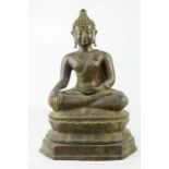 A bronze Chinese buddha, 38cm high.