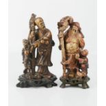 A pair of Chinese soapstone figures.