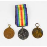 Two Great War 1914-19 medals, with a Metropolitan Police King Edward VII coronation 1902 medal to