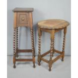 Two Edwardian oak tables.