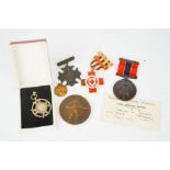 A selection of medals to include silver hallmarked British Railways 15 years first aid efficiency