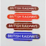 Four original British Railways plaques, enamelled, 15cm wide.