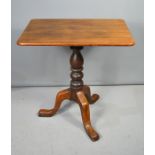 A Victorian mahogany tea table, tripod base, 70cm high.