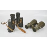 Two pairs of WWI Imperial German binoculars, Carl Zeiss and CP Goerz of Berlin.