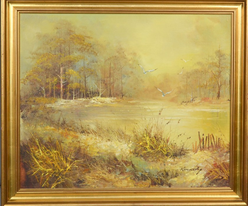 Kennedy (20th century): landscape, oil on canvas.