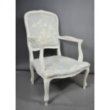 A French style painted arm chair.