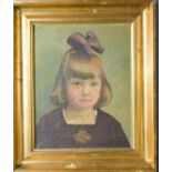 Aage Trolle Blumensaadt (Danish 1899-1939): portrait of a young girl, oil on canvas, 38 by 28cm.