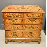 An 18th century William & Mary chest of drawers, two over three long graduated drawers, 94cms wide x