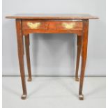 An early 19th century Shropshire oak and sycamore lined side table. 68cms wide x 42cms deep x 67 cms