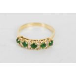 A 14ct gold, emerald and diamond ring, 2.5g. Size P