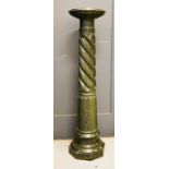 An Italian 19th century antico verde pedestal, 111cm high.