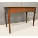 A Chippendale period mahogany side table, with single drawer. 103cms wide x 54cms deep x 72cms tall