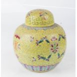 A Chinese ginger jar, circa 1900, yellow ground.