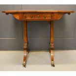 A 19th century mahogany work table, 75 by 44 by 54cm.