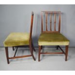 A pair of Georgian mahogany dining chairs, Adam style, circa 1780.